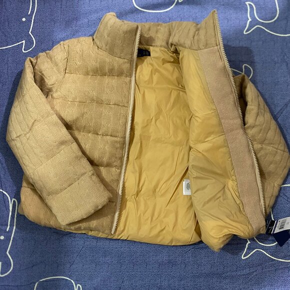Polo Ralph Lauren Tan Cable Knit Puffer Jacket - Picture 9 of 13